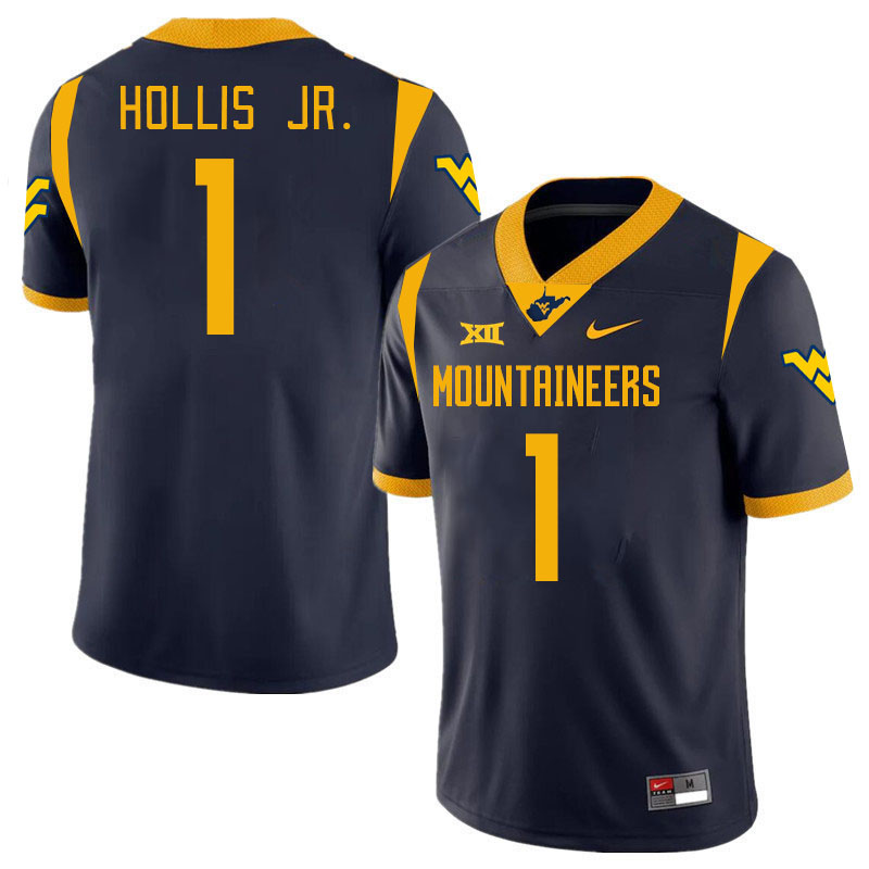 Men #1 Garnett Hollis Jr. West Virginia Mountaineers College 2024 New Uniforms Football Jerseys Stit